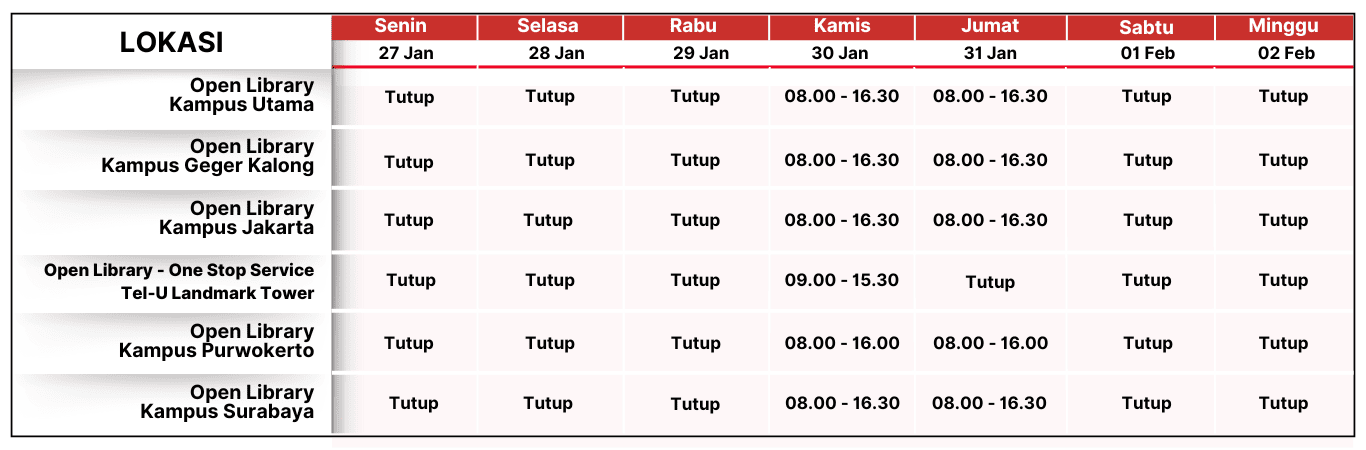 Jam Operasional Bulan Februari